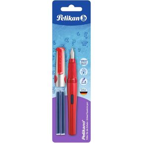 Pelikan Pelikano Fountain Pen, Starter Nib, Royal Blue with 2 Royal Blue Ink Cartridges (971200)