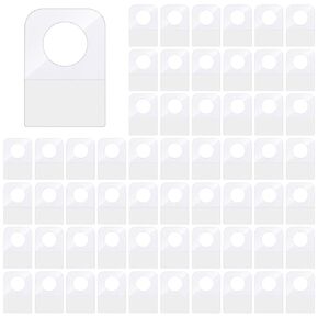 300Pcs Heavy Duty Sticky Hang Tabs, Plastic Round Slot Hole Self-Adhesive Hanging Tabs for Store Retail Display Small Sale Items (1.3x0.9 Inch)