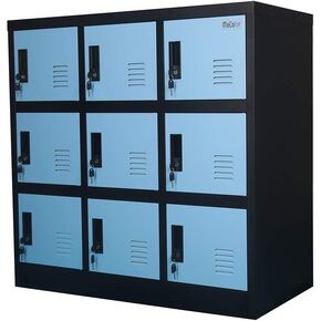 MECOLOR Small Office Storage Locker Cabinet Organizer for Employee,School Locker for Kids Mini Size (Blue, W9D)