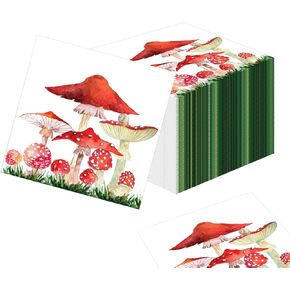 40Pcs Mushroom Party Napkins Mushroom Theme Party Paper Napkins Disposable Party Napkins Set Mushroom Paper Luncheon Napkins Mushroom Theme Party Supplies
