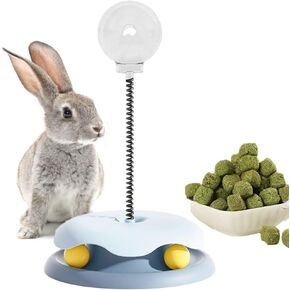 Blue Rabbit Toys Transparent Two-Hole Food Storage Bunny Toys for Rabbits Indoor Bunny Supplies Bunny Accessories for Rabbits