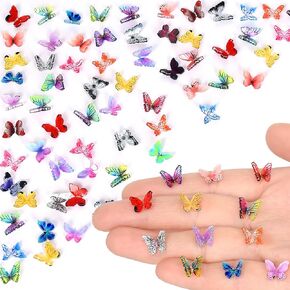 70 Pcs Mini Butterflies Tiny Resin Butterflies Miniature Ornaments for Fairy Garden Dollhouse Micro Landscape Decoration