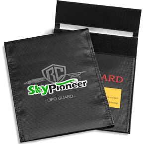 2 Pack Lipo Safe Bags, Fire Retardant Lipo Battery Bag, 6.9''x9'' Black, Fireproof Explosion-proof Sack for Charging and Storage