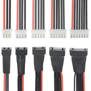 WMYCONGCONG 5 PCS 2S 3S 4S 5S 6S Battery Balance Charger Extension Wire Cable for LiPo Battery Balance Charging200mm, 22AWG