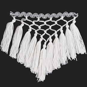 Fringe Trim Tassel Fringe Sewing Fringe Trim Triangles Ribbon White Black 2 Yards (Black)