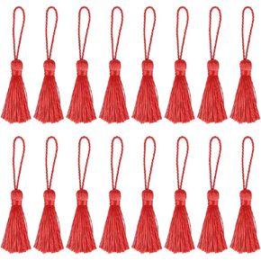 20 Pcs 10 cm Handmade Craft Tassels Small Bookmark Tassels Keychain Making Tassels Soft Earring Tassels Charms for Bracelets with 2 Inch Cord Loop Golden