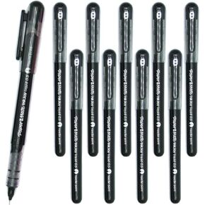 10 x Papermate Inkjoy Liquid Ink Rollerball Pen, Quick-Drying Ink & Ergonomic Body, 0.5mm Needle Point Fine Nib, Black - Loose in Plain Packaging