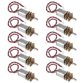 DIANN 10pcs Mini Micro N20 Gear Motor DC 3V-6V Slow Speed Full Metal Gearbox Motor with 1.25mm 2 Pin Connector for DIY Robot Car