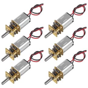 2Pcs DC 3V-6V Gear Motor N20 Mini Micro Metal Gear Motor with Gearwheel DC Motors 55RPM Slow Speed Full Metal Gearbox Reduction Motor for DIY RC Toys Robort Smart Car Motor