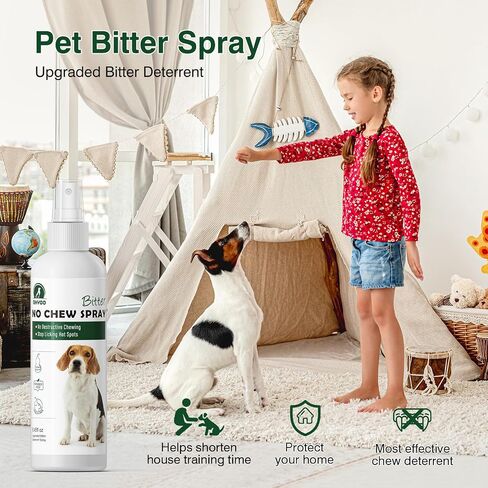 Bitter Spray for Dogs to Stop Chewing,No Chew Spray for Puppies and Cats,Powerful Bitter Deterrent Stop Pets from Chewing on Furniture,Shoes,No Licking of Fur,Bandages,Wounds in Saudi Arabia