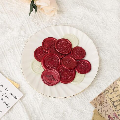 Gun Glue Sealing Wax Sticks for Wax Seal Stamp - Metallic Wine Red, Great for Wedding Invitations, Cards Envelopes, Snail Mails, Wine Packages, Christmas Gift Ideas, Pack of 10 in Saudi Arabia