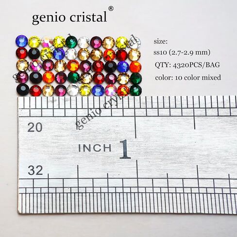 Chalk White SS10 Ultra Hotfix Rhinestones Glass,3600pcs Machine Washable, Quality Iron-On Crystal Rhinestones for T-Shirts, Hoodies, Masks Etc in Saudi Arabia
