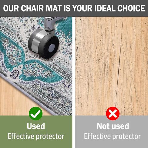 Office Chair Mat for Hardwood/Tile Floor,Computer Gaming Chair Mat with Mouse Pad.Under Desk Rug Protector for Rolling Chair,Low Pile Carpet Floor Mat-No Divot/Easy Clean-36 x48/Grayish Green in Kuwait