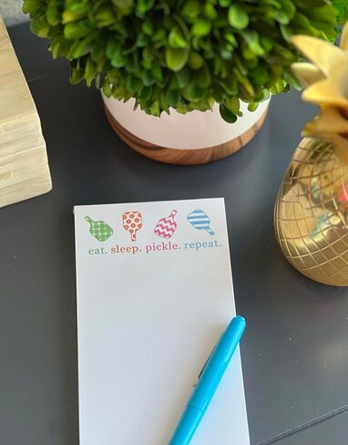 Fresh Pickle Pickleball Skinny Notepad - Vibrant Pickleball Design - The Perfect Pickleball Gifts for Enthusiasts - 8.5" x 3.5", 50 Sheets - Ideal for Quick Notes and To-Do Lists in Saudi Arabia