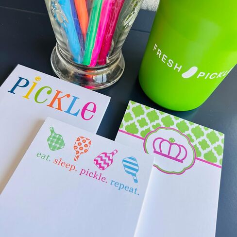 Fresh Pickle Pickleball Skinny Notepad - Vibrant Pickleball Design - The Perfect Pickleball Gifts for Enthusiasts - 8.5" x 3.5", 50 Sheets - Ideal for Quick Notes and To-Do Lists in Saudi Arabia