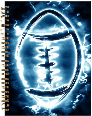 Spiral Journal Notebook,A5 Hardcover Lined Journals for Women Girl 6 x 8.3 in,120 Pages Thick Paper,Cute College Ruled Writing Notebook for Gifts Office Work School(Lightning football) in Kuwait