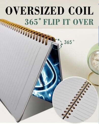 Spiral Journal Notebook,A5 Hardcover Lined Journals for Women Girl 6 x 8.3 in,120 Pages Thick Paper,Cute College Ruled Writing Notebook for Gifts Office Work School(Lightning football) in Kuwait