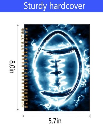 Spiral Journal Notebook,A5 Hardcover Lined Journals for Women Girl 6 x 8.3 in,120 Pages Thick Paper,Cute College Ruled Writing Notebook for Gifts Office Work School(Lightning football) in Kuwait