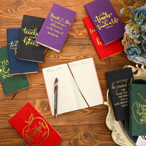 TaoBary 20 Pcs Teacher Appreciation Gifts Bulk A6 Leather Journals Team Christmas Gift for Teacher Hardcover Vintage Notebook for Classroom Office Teacher Record Book Supplies(Classic Colors) in Saudi Arabia