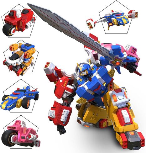 5-in-1 Transforming Vehicles Playset Include Motorcycles, Planes, Go-Karts -STEM Stacking Car Kit, Robot Transformation, Birthday Gift for Toddler Kids 7 Years Old Boys Girls in Saudi Arabia