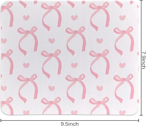 QIYUHOY Coquette Trendy Pink Bow Mouse Pad,Funky Bowknot Personalized Mouse Mat Design,Pink Mouse pad for Desk Home Office Gaming Working,Gifts for Girls Women Female Friends,9.5x7.9 inches in Kuwait