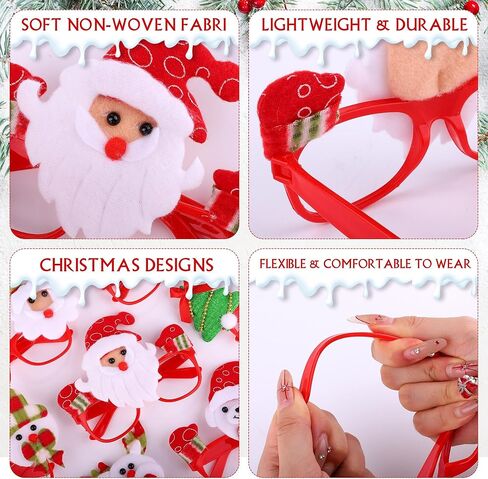 Aodaer 9 قطع نظارات حفلات عيد الميلاد إطارات نظارات العطلات المبتكرة لتزيين عيد الميلاد نظارات لحفلات عيد الميلاد هدايا الصور، أنماط متنوعة in Kuwait