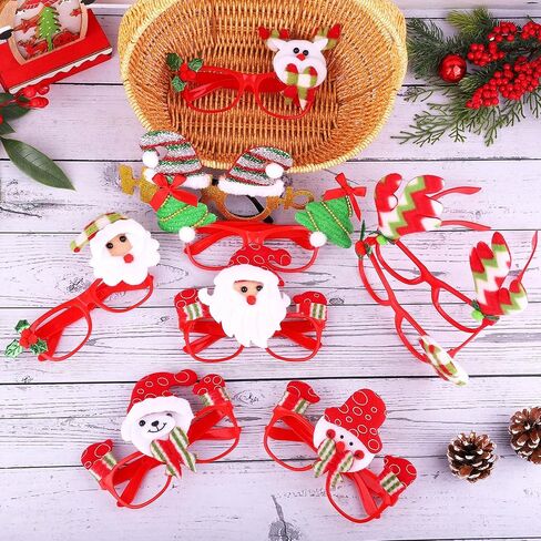 Aodaer 9 قطع نظارات حفلات عيد الميلاد إطارات نظارات العطلات المبتكرة لتزيين عيد الميلاد نظارات لحفلات عيد الميلاد هدايا الصور، أنماط متنوعة in Kuwait