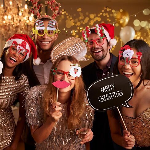 Aodaer 9 قطع نظارات حفلات عيد الميلاد إطارات نظارات العطلات المبتكرة لتزيين عيد الميلاد نظارات لحفلات عيد الميلاد هدايا الصور، أنماط متنوعة in Kuwait