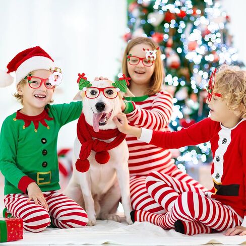 Aodaer 9 قطع نظارات حفلات عيد الميلاد إطارات نظارات العطلات المبتكرة لتزيين عيد الميلاد نظارات لحفلات عيد الميلاد هدايا الصور، أنماط متنوعة in Kuwait