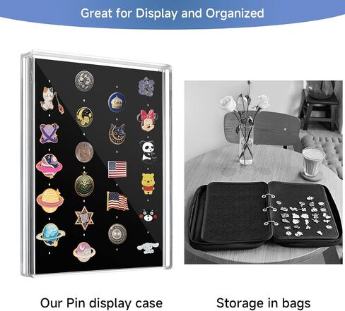 Acrylic Enamel Pin Display Case, Dustproof Pin Collection Display Box for Wall and Tabletop Display, Pin Collection Display, Pin Holder for Disney Pins, Pin Badge, Jewelry Pins, Military Medal (Clear) in Saudi Arabia