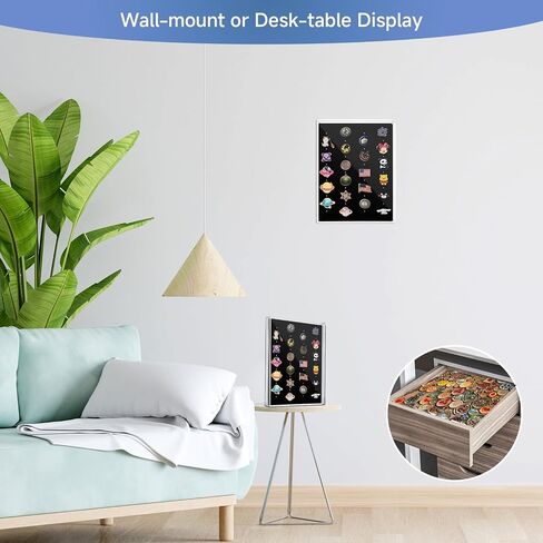 Acrylic Enamel Pin Display Case, Dustproof Pin Collection Display Box for Wall and Tabletop Display, Pin Collection Display, Pin Holder for Disney Pins, Pin Badge, Jewelry Pins, Military Medal (Clear) in Saudi Arabia