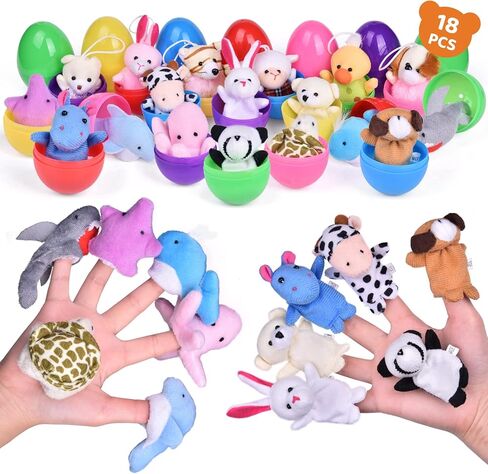 FUN LITTLE TOYS Easter Eggs with Finger Puppets & Pendants for Party Favors, Easter Eggs Filler in Kuwait