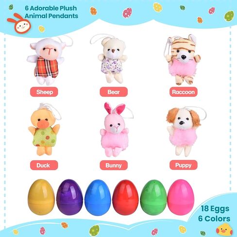 FUN LITTLE TOYS Easter Eggs with Finger Puppets & Pendants for Party Favors, Easter Eggs Filler in Kuwait
