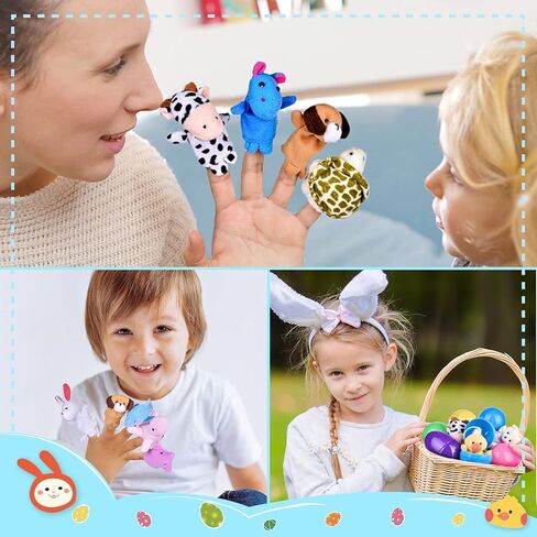 FUN LITTLE TOYS Easter Eggs with Finger Puppets & Pendants for Party Favors, Easter Eggs Filler in Kuwait