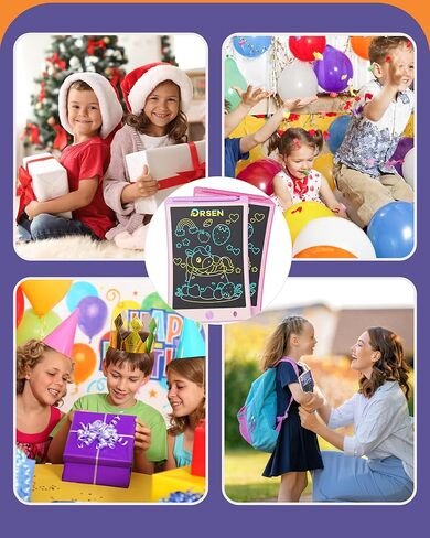 تابلت كتابة LCD ملون مقاس 8.5 بوصة من ORSEN للأطفال، لوحة رسم إلكترونية للرسم، لوحة خربش للأطفال الصغار، ألعاب تعليمية للسفر وتعلم الأنشطة، هدايا عيد ميلاد للفتيات بعمر 3 4 5 6 7 8 سنوات in Kuwait