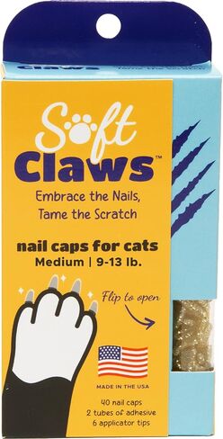 Feline Soft Claws Cat Nail Caps Take-Home Kit, Small, Black in Saudi Arabia