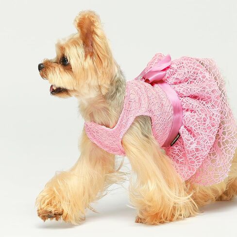 Fitwarm Fancy Dog Tulle Dress, Dog Clothes for Small Dogs Girl, Lightweight Mesh Summer Pet Outfit, Cat Apparel, Pink, XS in Saudi Arabia