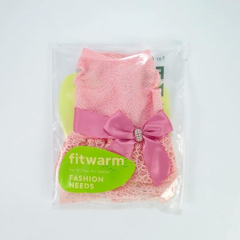 Fitwarm Fancy Dog Tulle Dress, Dog Clothes for Small Dogs Girl, Lightweight Mesh Summer Pet Outfit, Cat Apparel, Pink, XS in Saudi Arabia