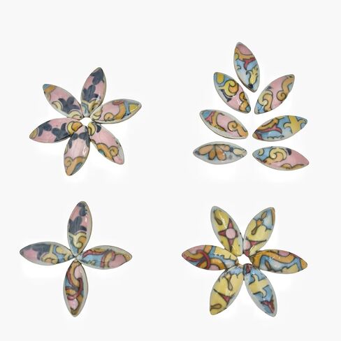 500g/1.1lb Ceramic Mosaic Tiles for Crafts,Assorted Colors Ceramics Mosaic Pieces,Willow Leaf Shape Mosaic Tiles for Home Decoration or DIY Crafts,Mosaic Making Supplies. (Willow Leaf 01) in Saudi Arabia