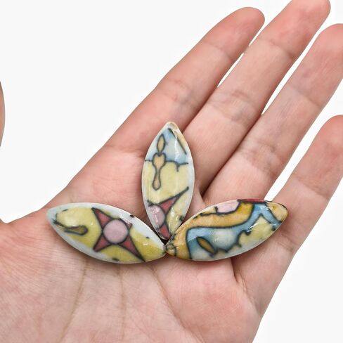 500g/1.1lb Ceramic Mosaic Tiles for Crafts,Assorted Colors Ceramics Mosaic Pieces,Willow Leaf Shape Mosaic Tiles for Home Decoration or DIY Crafts,Mosaic Making Supplies. (Willow Leaf 01) in Saudi Arabia