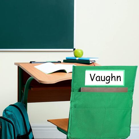 Chairback Pockets Chart, 6 Bright Color Seat Storage Organizer for Kids School Supplies with 2 Large Pockets Keeps Students Organized and Classrooms Neat, 16.3 x 14.9 Inch (12 Pieces) in Saudi Arabia