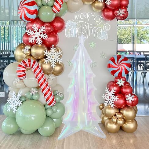 5Pcs Christmas Iridescent Snowflakes Balloons/23 Inch Snowflakes Balloons for Wonderland Birthday Party/Frozen Themed Party/New Year's Eve/Holographic Groovy Party/Bars Stores Winter Xmas Decor in Saudi Arabia