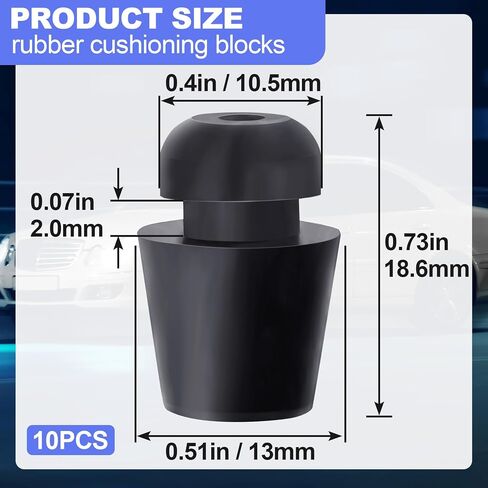 10 Pcs Car Door Bumper Stoppers, Auto Door Edge Guards, Rubber Buffer Replacement, Door Shock Absorber, Reduce Noise, Anti Collision for Car Doors -Black in Saudi Arabia