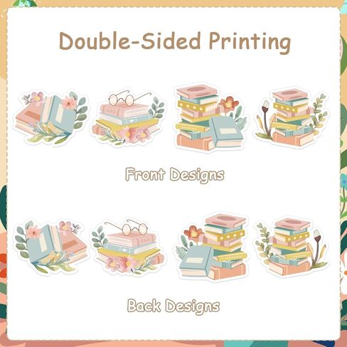 Jollyboom Storybook Baby Shower Decoration Girl, 24pcs Storybook Theme Cupcake Topper Pink Book Reading Double-Sided Printing Cake Decoration for Storybook Book Baby Shower Birthday Party Decoration in Saudi Arabia