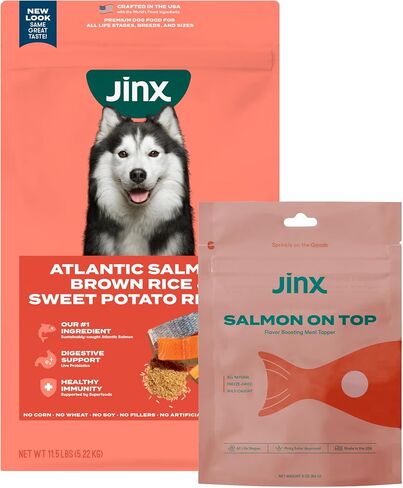Jinx Premium Dry Dog Food Sampler, Atlantic Salmon Kibble, Cage Free Chicken Kibble, Grass-Fed Beef Kibble, No Fillers, for All Lifestages, 4lbs Each in Saudi Arabia