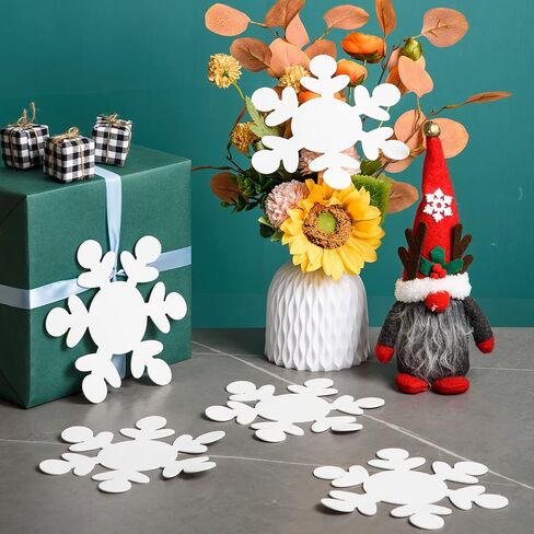 24 Pieces Foam Snowflakes Foam Christmas Snowflakes Shapes White Foam Winter Snowflake Decoration Snowflake Bulletin Board Cutouts Snowflake Classroom Decor for DIY Craft Holiday Xmas Party Supplies in Saudi Arabia