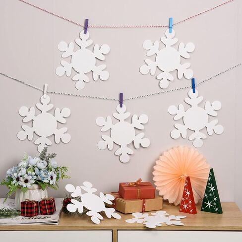24 Pieces Foam Snowflakes Foam Christmas Snowflakes Shapes White Foam Winter Snowflake Decoration Snowflake Bulletin Board Cutouts Snowflake Classroom Decor for DIY Craft Holiday Xmas Party Supplies in Saudi Arabia