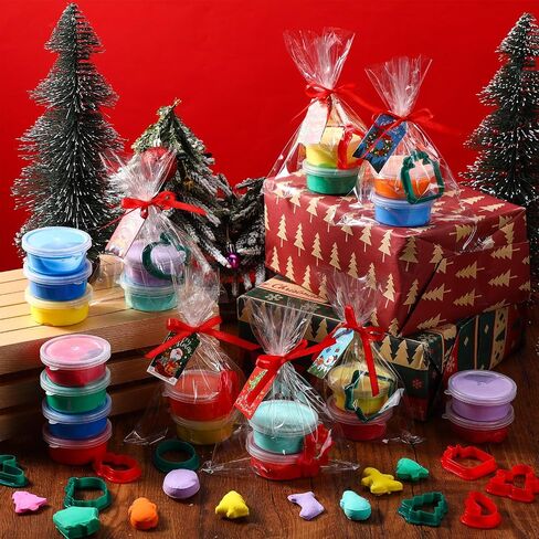 Blosssound Christmas Play Dough Sets 48 Pcs Christmas Playdoughs Party Favors with 24 Pcs Xmas Clay Molds DIY Holiday Clay Craft Kit for Classroom Gifts Christmas Treat Bags Stuffers Supplies in Saudi Arabia