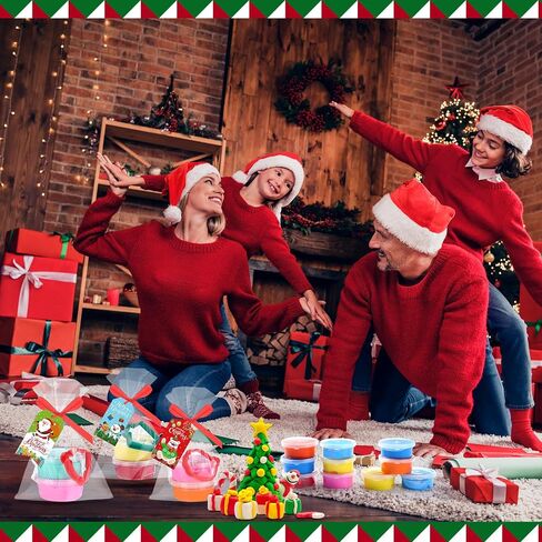 Blosssound Christmas Play Dough Sets 48 Pcs Christmas Playdoughs Party Favors with 24 Pcs Xmas Clay Molds DIY Holiday Clay Craft Kit for Classroom Gifts Christmas Treat Bags Stuffers Supplies in Saudi Arabia
