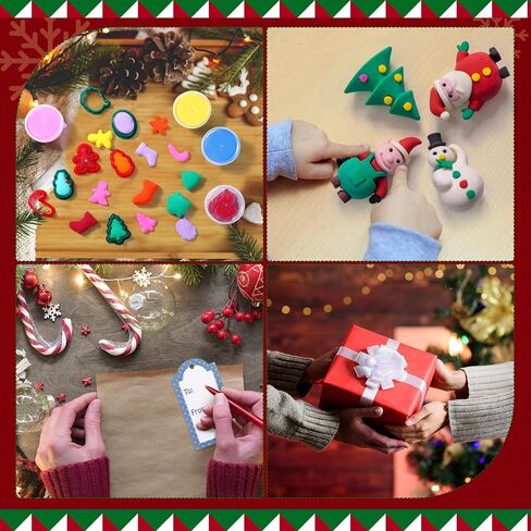 Blosssound Christmas Play Dough Sets 48 Pcs Christmas Playdoughs Party Favors with 24 Pcs Xmas Clay Molds DIY Holiday Clay Craft Kit for Classroom Gifts Christmas Treat Bags Stuffers Supplies in Saudi Arabia